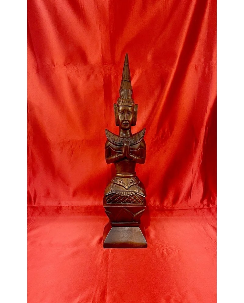 Buda Thailandés en madera tallada de 45 cm