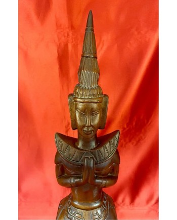 Buda Thailandés en madera tallada de 45 cm